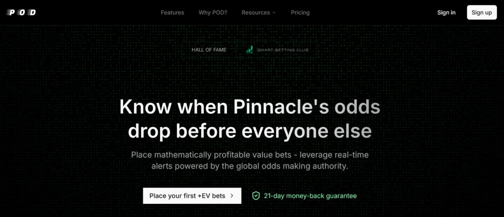 PinnacleOddsDropper.com dashboard screenshot
