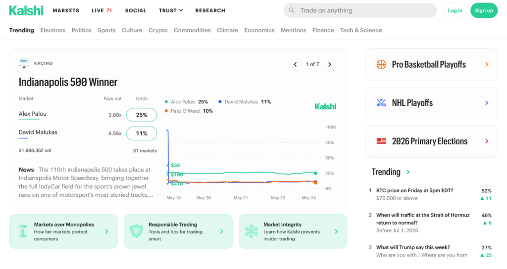 kalshi.com homepage dashboard